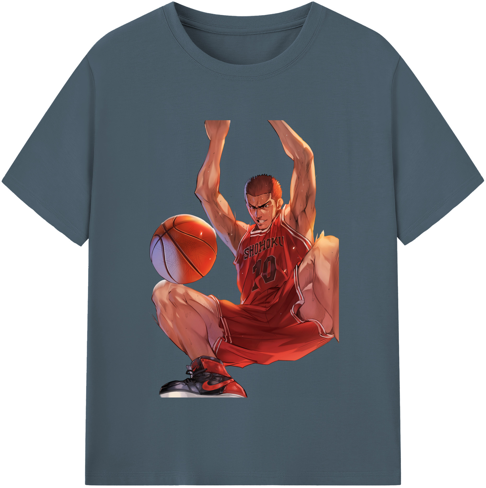 SLAM DUNK／スラムダンク 綿100％半袖Tシャツ（フロントプリント）